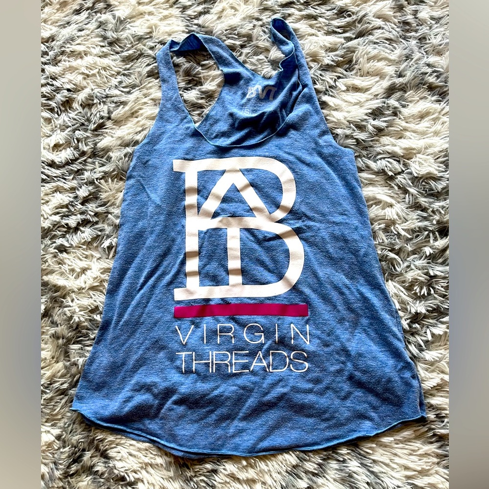 Burlington Virgin Threads racer back tank, light blue, small, soft material